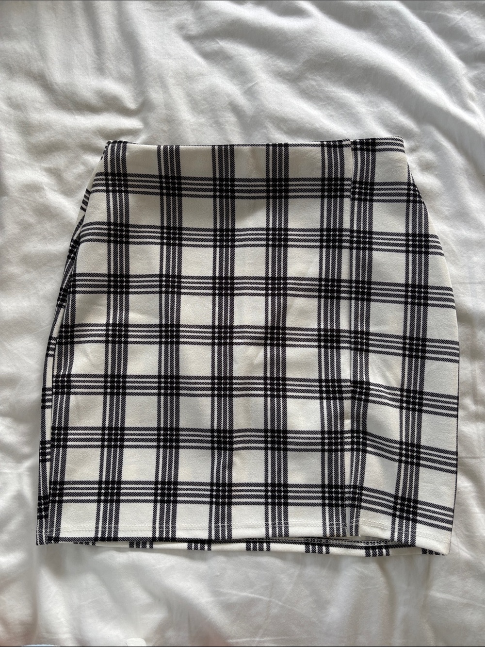 Windsor Black and White Plaid Mini Skirt